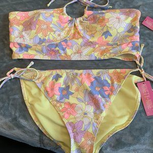 NWT Floral 2pc Bathing Suit by Ninety Nine